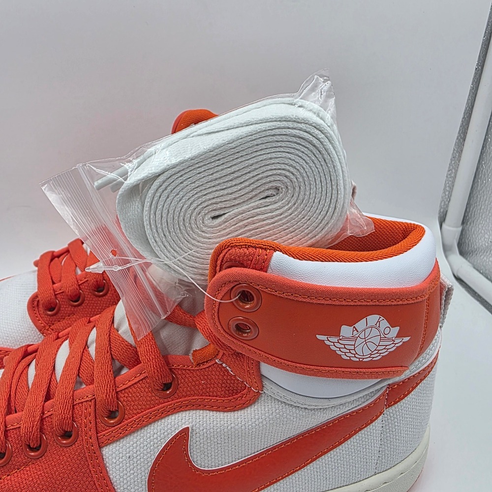 Nike Air Jordan 1‎ AJKO Rush Orange White Canvas Shoes DO5047-801 Mens 8 - Picture 4 of 11